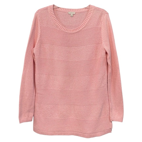 Sweaters - Talbots Pink Cotton Textured Knit Sweater M